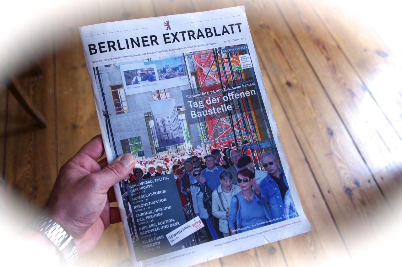 "Extrablatt" des Fördervereins Berliner Schloss e.V. - Herstellungskosten 30 Cent, Spendeneffekt: 17.000 Euro (Foto: André Franke)
